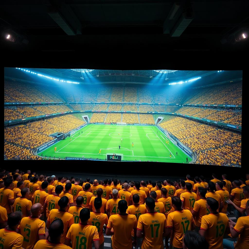 Projeção gigante de estádio da Copa