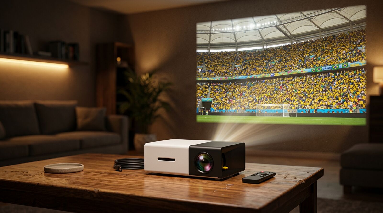 ArenaVision™ projetando estádio da Copa em uma sala